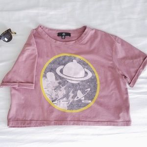 Missguided Outer Space Box Crop Tee - Graphic Tee